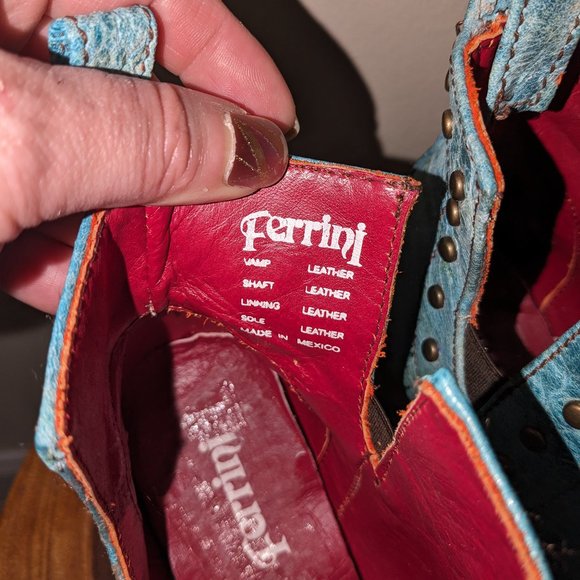 Ferrini womens booties - Turquoise - Size 8 1/2 - Picture 12 of 16